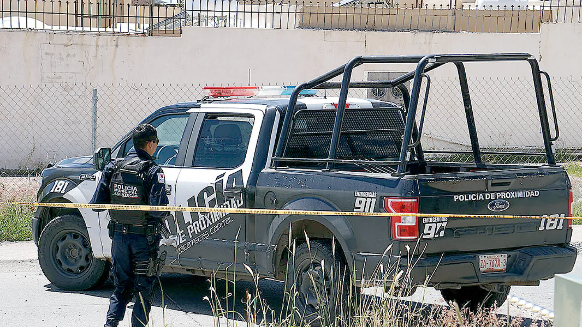 Elemento de la Policía Municipal en zona de intervención